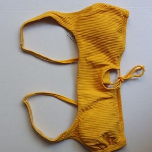 YELLOW PEEP HOLE BIKINI TOP